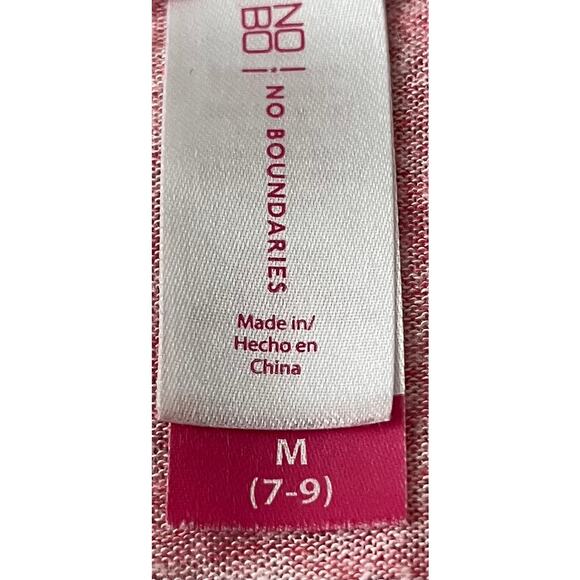 NO BO LONG SLV, PULL-OVER, V-NECK TOP, JUNIORS, M (7/9)-PINK, LACE ON SHOULDERS - Picture 10 of 12